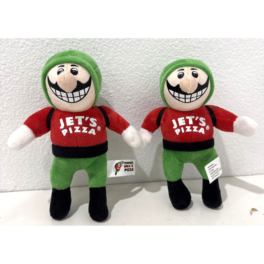 JET'S Pizza Mascot Rocket Man Jetpack Collectible Plush Toy New Lot of 2